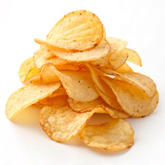 potato chips isolated on white