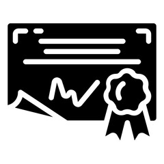 diploma vector glyph icon