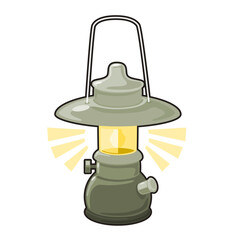 illustration of a vintage lantern lamp on a white background