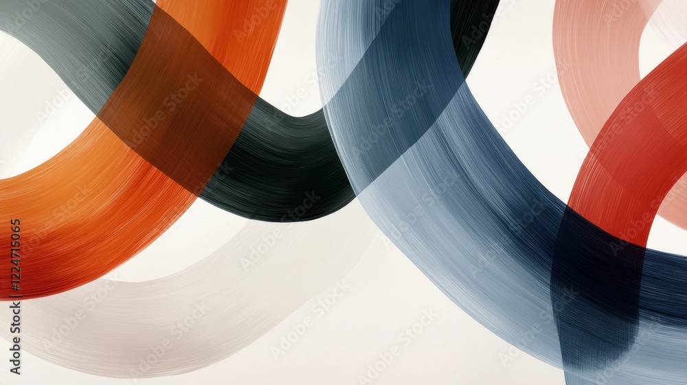 Aufkleber a painting of two overlapping circles with a blue and red stripe in the middle