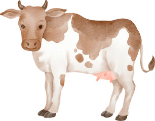 watercolor cow