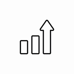 Growth chart arrow icon vector sign
