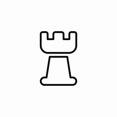 Castle chess piece icon vector sign