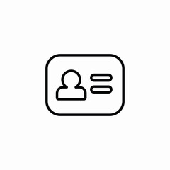 Contact card profile icon vector sign