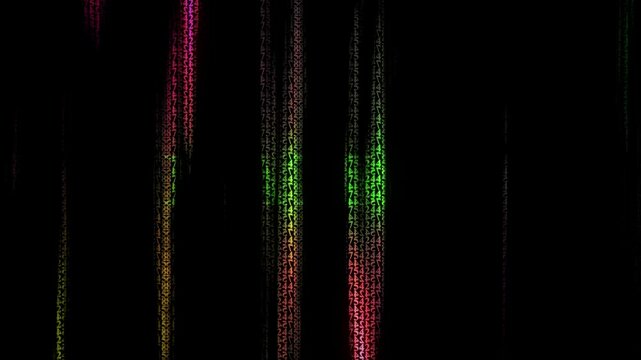 Cyberspace with green digital falling lines, abstract background, binary chain. Crypt space.Digital binary data, streaming code background.