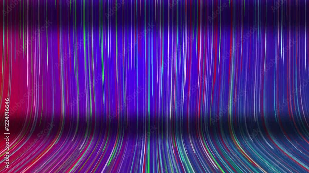 Poster purple and blue abstract background. flow of bright lines from top to bottom. digital waterfall. lig
