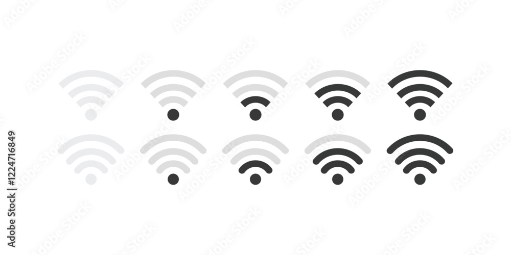 Poster wifi icons set. internet icons. wireless internet symbol. wifi strength level icon set. wifi signal 