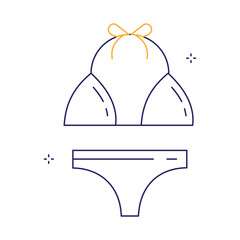 Vacation Bikini Swimsuit Beach Vector Icon Design