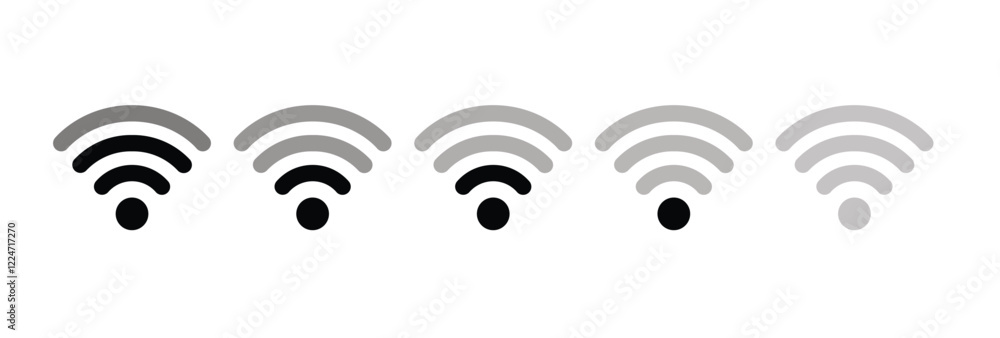 Aufkleber wifi icons set. internet icons. wireless internet symbol. wifi strength level icon set. wifi signal 