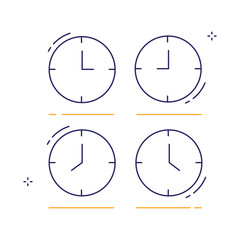 Worldwide Timezone Management Clock Vector Icon Design