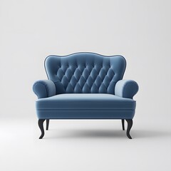 blue leather armchair