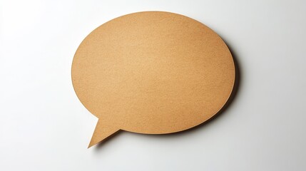 Kraft paper conversation bubble against white backdrop