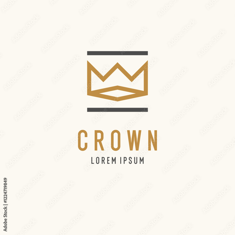 Aufkleber the linear image of the crown. isolated vector emblem. illustration in simple flat style.