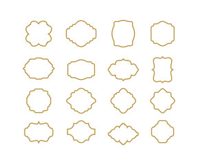 Oriental style gold Islamic windows and arches. islamic border collection related to Islamic or Arabic culture.Collection of oriental style Islamic windows and arches with modern boho design, moon,