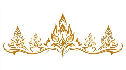 Elegant Golden Floral Ornament Design for Decor