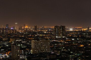 city skyline at night