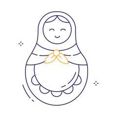 Heritage Matryoshka Wooden Doll Vector Icon Design