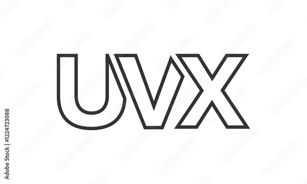 Poster uvx logo design template with strong and modern bold text. initial based vector logotype featuring s