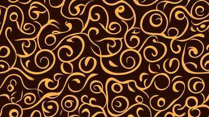 Elegant Golden Swirl Pattern on Dark Background