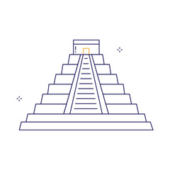 Historic Mayan Chichen Itza Vector Icon design