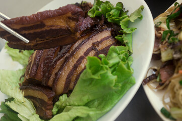 Chinese Yunnan Style Braised Pork Belly with Preserved Mustard Green