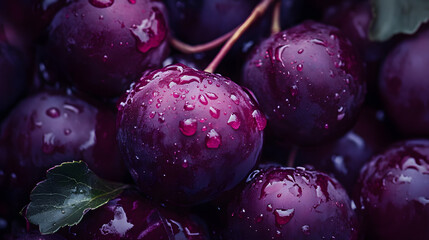 Purple plum illustration in trendy seasonal color plum royal, friut art, plum clipart, rich color