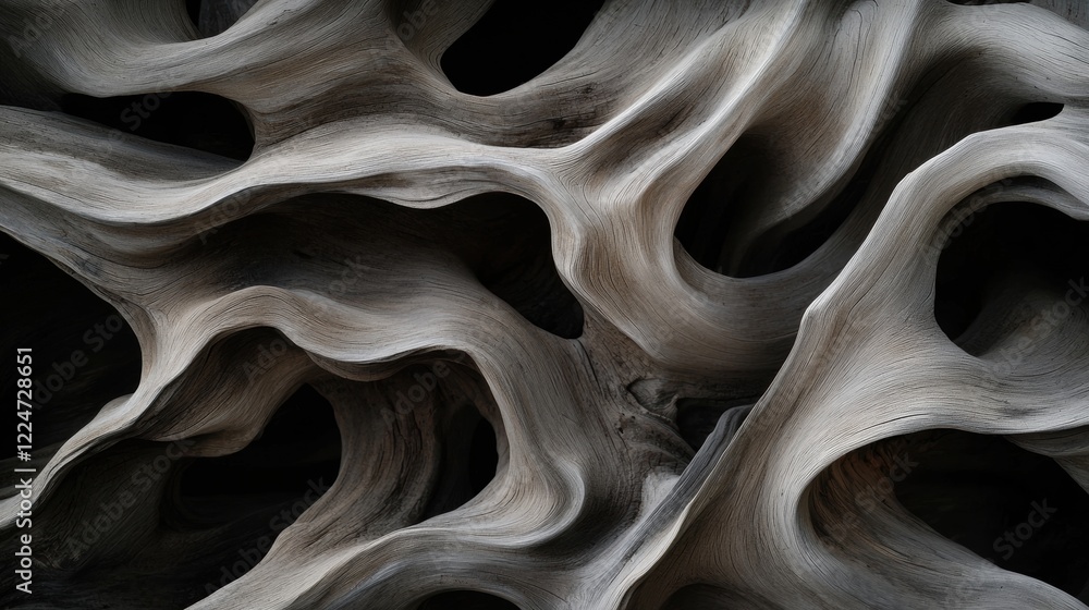 Poster the image is a close up of a large, hollow object with many holes