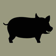 pig silhouette icon vector design