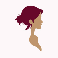 elegant female profile silhouette for beauty and fashion branding