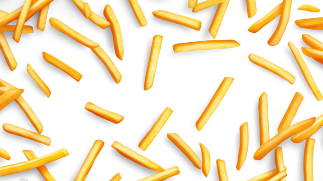 Delicious French Fries on Transparent Background