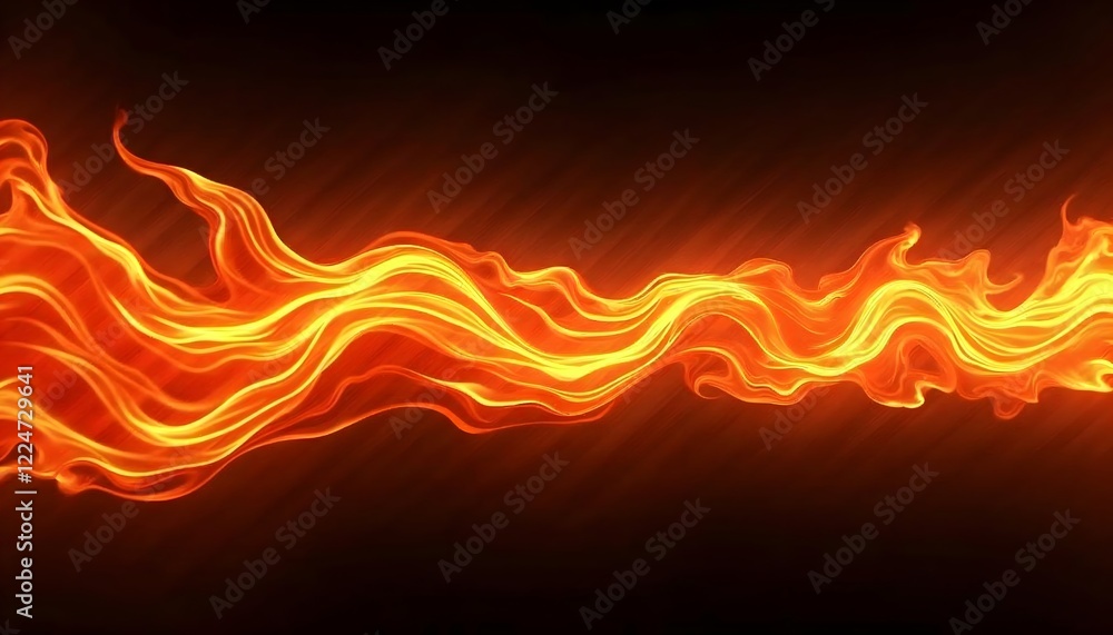 Aufkleber dynamic flowing flames streak across a dark background in a mesmerizing fire display
