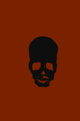 human skull vector without dark orange background
