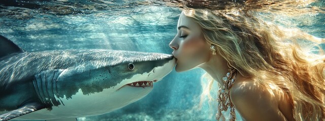 Mermaid Swimming The Sea Selective