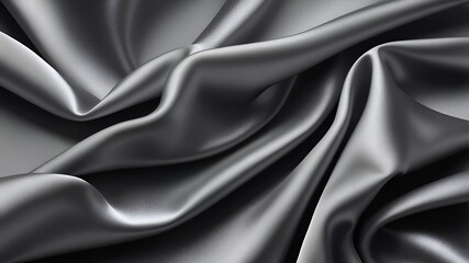 Fototapeta premium black and gray background. Silk satin fabric. Beautiful elegant luxury. Subtle shine and silveriness. Soft folds.