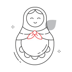 Traditional Nesting Matryoshka Art Vector Icon Design