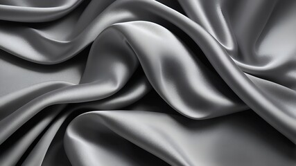 Obraz premium black and gray background. Silk satin fabric. Beautiful elegant luxury. Subtle shine and silveriness. Soft folds.