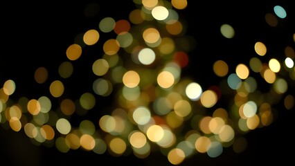 Isolate Colorful Light Bulb Bokeh Black Background