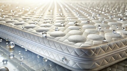 Fototapeta premium Shield your orthopedic mattress: waterproof, dust mite-proof protection for ultimate comfort and hygiene.