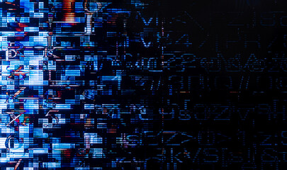 Detailed macro photography of LCD monitor showing intricate pixels and patterns