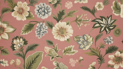 Elegant Pink Floral Fabric Textile Design with Delicate Blooms