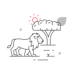 Safari Lion Silhouette Vector Icon Design
