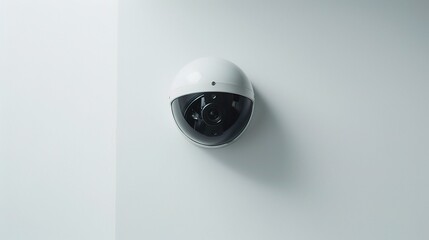 A prominent surveillance camera set against a clean white background