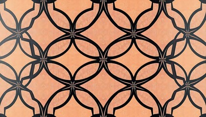 Naklejka premium Abstract Peach Background With Black Geometric Pattern