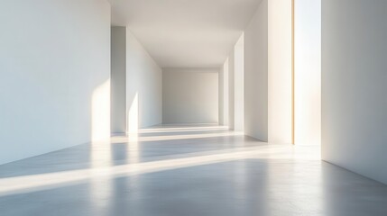 Obraz premium Spacious interior with bright walls and natural light.