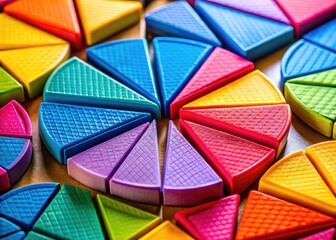 Fototapeta premium Vibrant macro photos bring fractions to life, making arithmetic engaging and visual for elementary math learners.