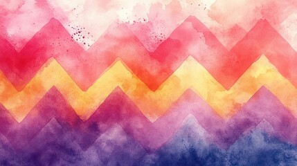 Colorful watercolor zigzag pattern in vibrant hues.
