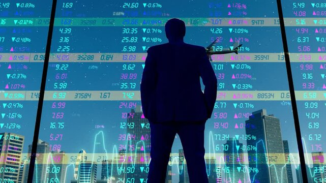 tock exchange center and stock market charts.