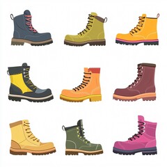Vibrant Selection of Colorful Boots for Fashion Enthusiasts - Shoe Collection Variety in Different Styles and Colors