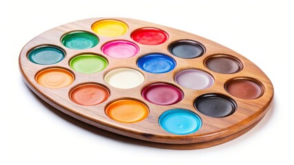 Wooden Palette with Watercolors