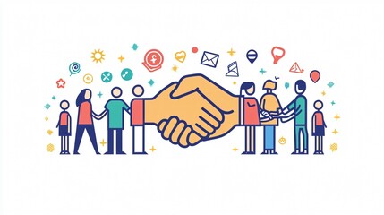 Obraz premium Supporting Social Causes: Conceptual Image of Donation, Charity, and Volunteerism Handshake for Social Help Assistance